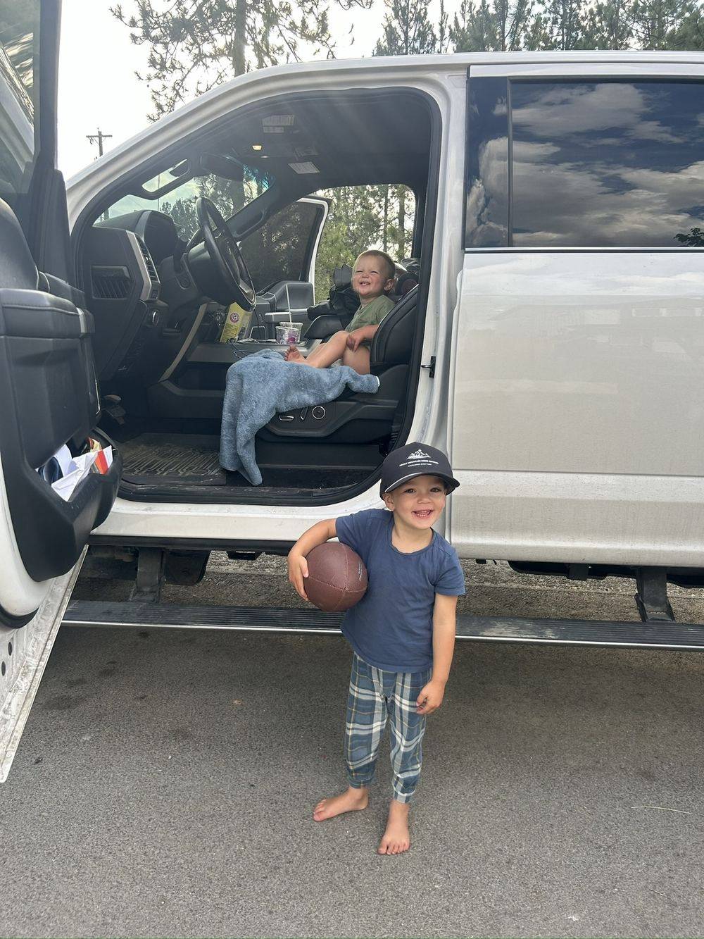 Family in the Rocky Mountain Home Services work truck
